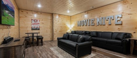 Smart TV, fireplace, video games