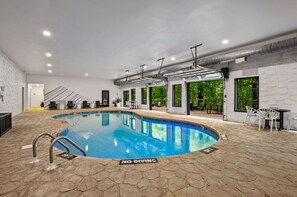 Indoor pool, a heated pool - Private lodge, 6 suites, 37' indoor pool, game room, hot tub, firepits-sleeps 36 (Sevierville)