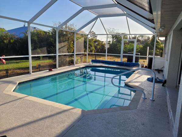 Outdoor pool, a heated pool