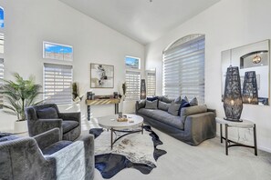 Smart TV, fireplace, video games