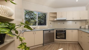 Microwave, stovetop, dishwasher, toaster