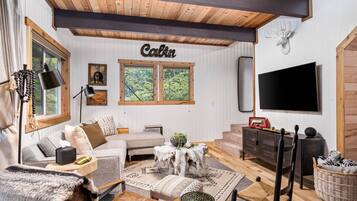 Una Smart TV, una chimenea