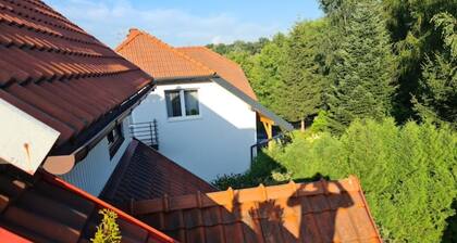 Charming apartment with terrace and garden view.