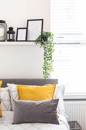 4 habitaciones, escritorio y tabla de planchar con plancha 