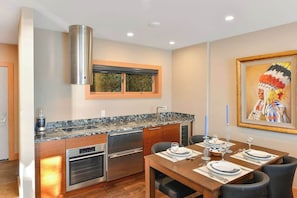 Oven, stovetop, dishwasher, coffee/tea maker