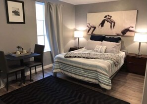 Desk, iron/ironing board, travel cot, free WiFi