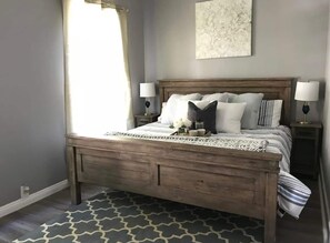 2 bedrooms, desk, iron/ironing board, travel cot