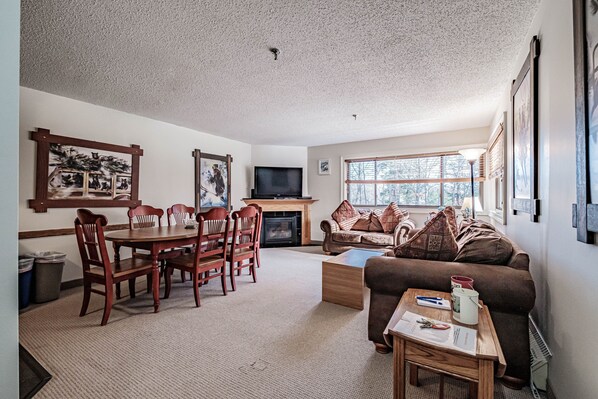 TV, fireplace, DVD player