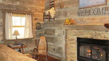 Televisión y chimenea