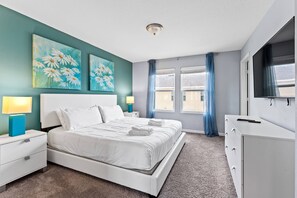 4 bedrooms, iron/ironing board, travel cot, WiFi