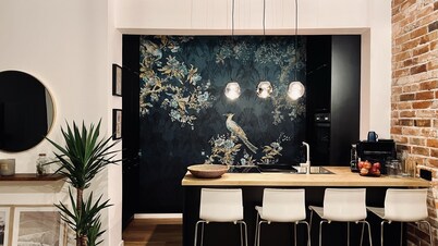 Design apartment store window very centrally located