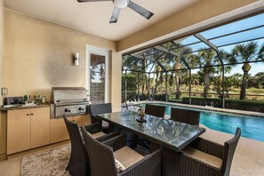 Patio - Pool Area - Estero Villa with Pool (Miromar Lakes)