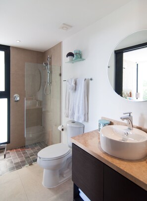 Shower, hair dryer, towels, soap - PentHouse with best location and views in Riviera Maya, private rooftop, jacuzzi (Akumal,Tulum)