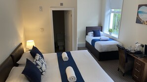 Family Room | Desk, laptop workspace, blackout drapes, iron/ironing board - The new brighton hotel (Wallasey)