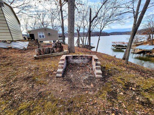 Secluded Lake of the Ozarks Vacation Home Waterfront with a Covered Dock.