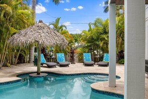 A heated pool - Turtle Cove: 4 Houses to Beach, Elevator, Pool, by Anna Maria Life Vacation Rentals (Holmes Beach)
