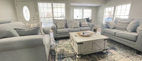 Smart TV, fireplace, video games, books