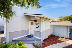 Exterior detail - Elegant ocean-view home with firepit & W/D - walk to Moonstone Beach (Cambria)