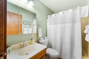 Hair dryer, towels