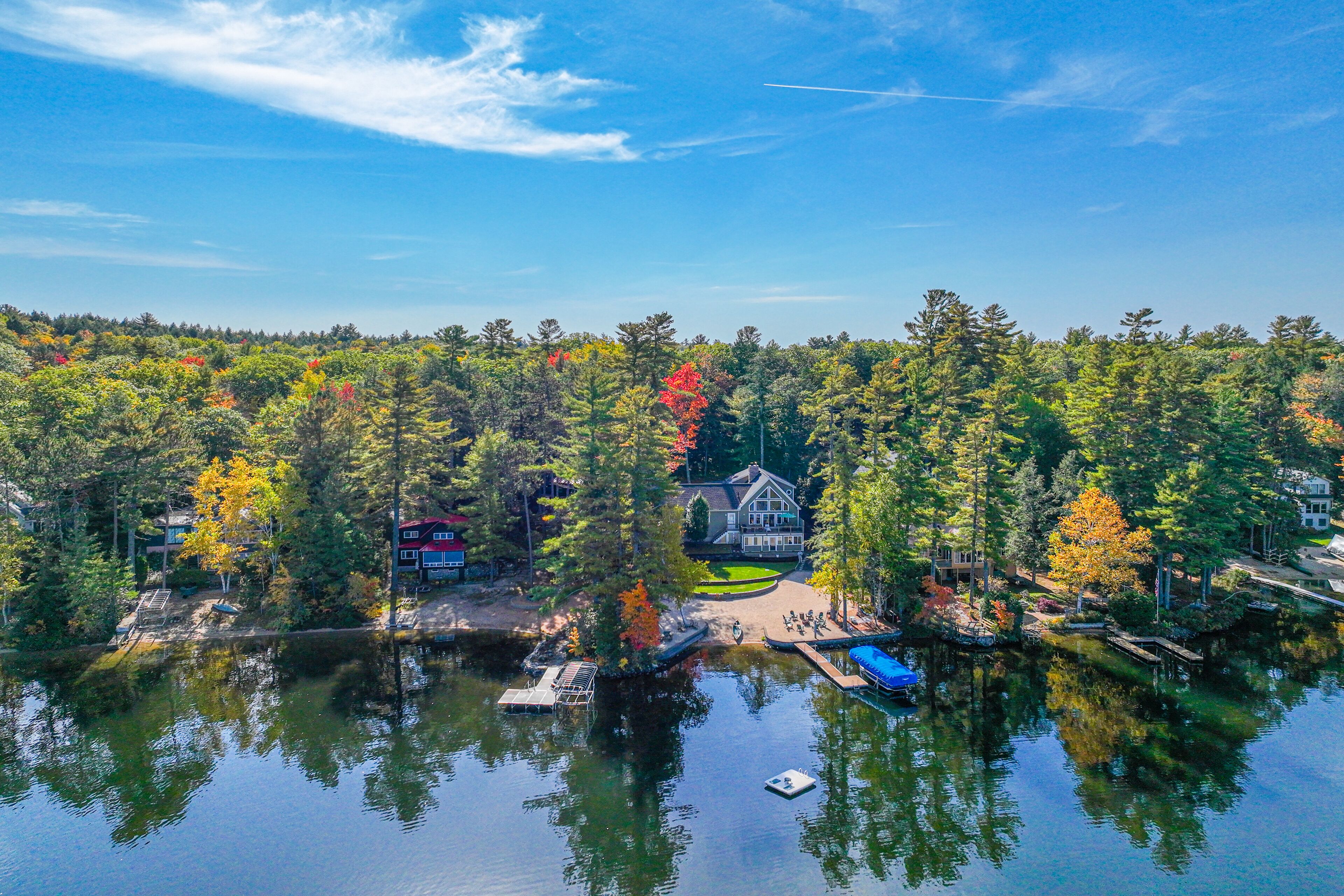 Contemporary lake escape with hot tub, swim dock, firepit, & Ping-Pong