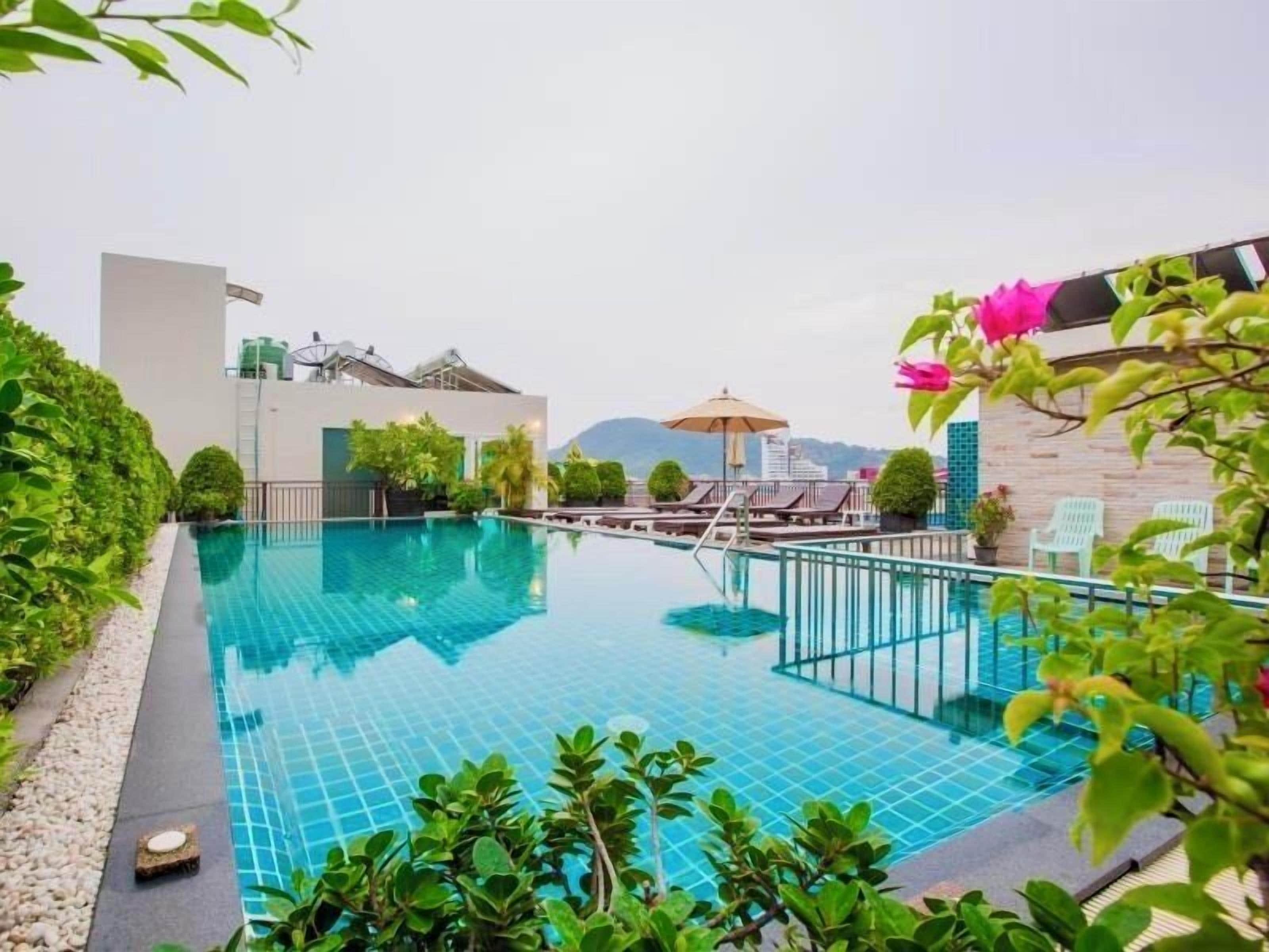 Alberca al aire libre, acceso de 08:00 a 20:00, y camastros 