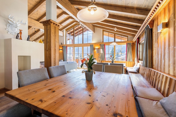 Eight-Bedroom Chalet | Living area | Heated floors