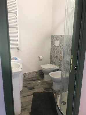 Dusche, Haartrockner, Bidet, Handtücher