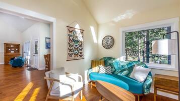 Una televisión, una chimenea, videojuegos, libros