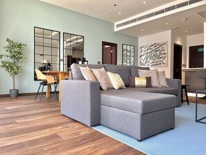 Living area - Tiara Residence Emerald 1BR with gorgeous view (Dubai)