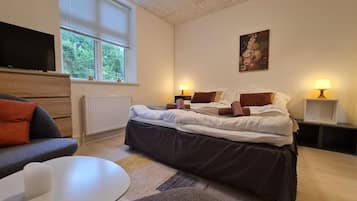 Premium bedding, memory foam beds, individually decorated