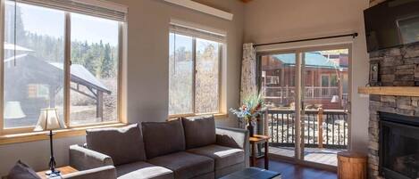 TV, fireplace, offices