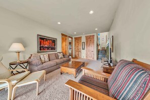 TV, fireplace, books - Inviting Cabin with Decks, 2 Miles to Lake Tahoe! (Kings Beach)