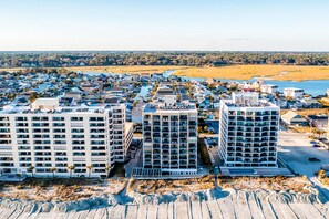 Exterior - Oceanfront condo with balcony, central AC, W/D, & indoor pool - steps to beach (North Myrtle Beach)