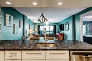 Interior - Oceanfront condo with balcony, central AC, W/D, & indoor pool - steps to beach (North Myrtle Beach)