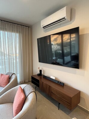 Smart TV, books, stereo