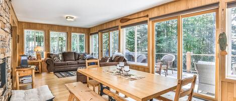 TV, fireplace, DVD player, ping pong