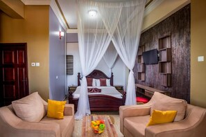 Executive Studio Suite, Balcony, City View | Premium bedding, memory foam beds, individually decorated - Keba Xpress Hotel (Entebbe)