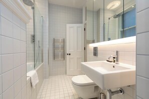 Bathtub, hair dryer