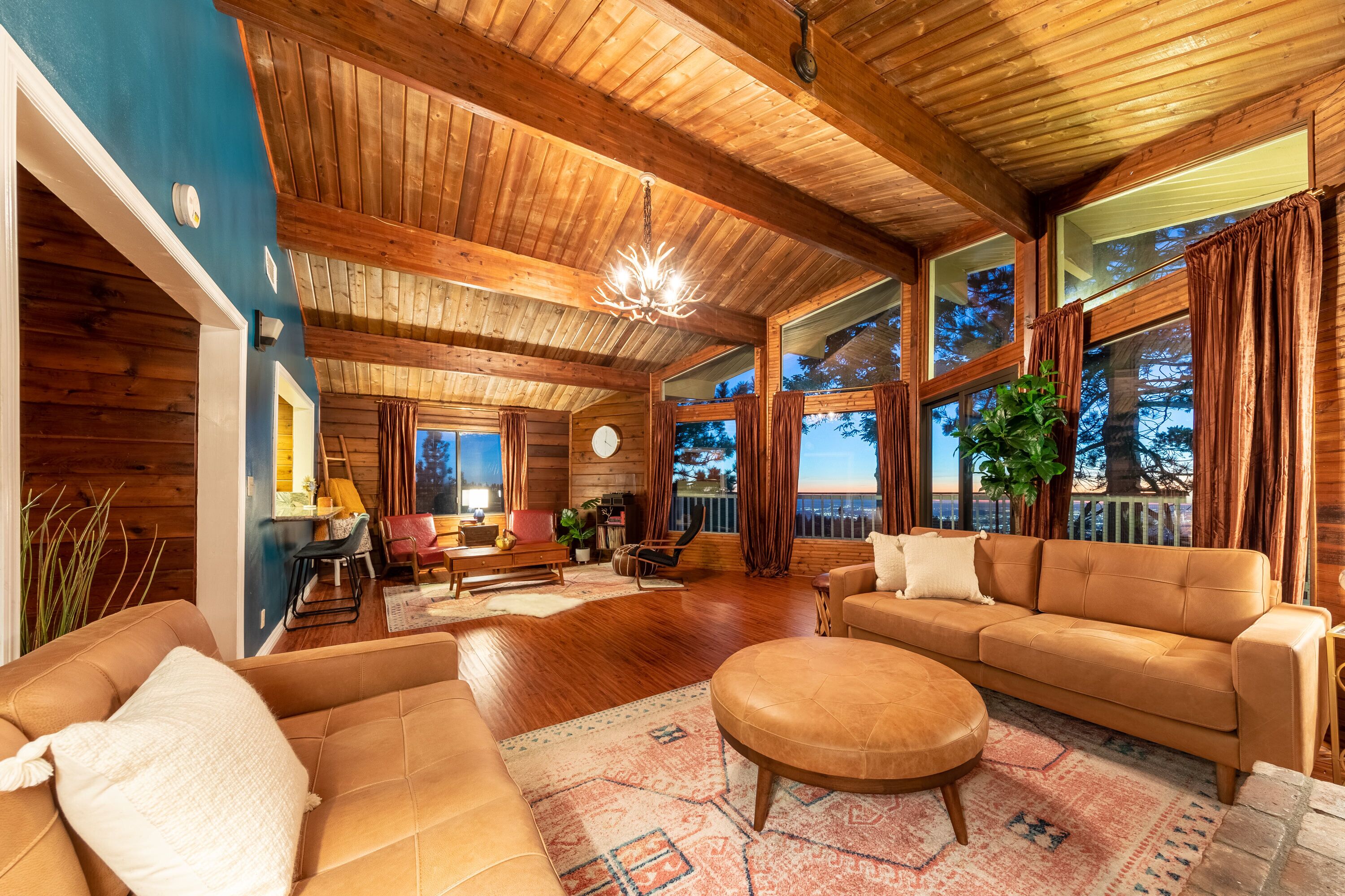 Smart TV, fireplace, video games, foosball