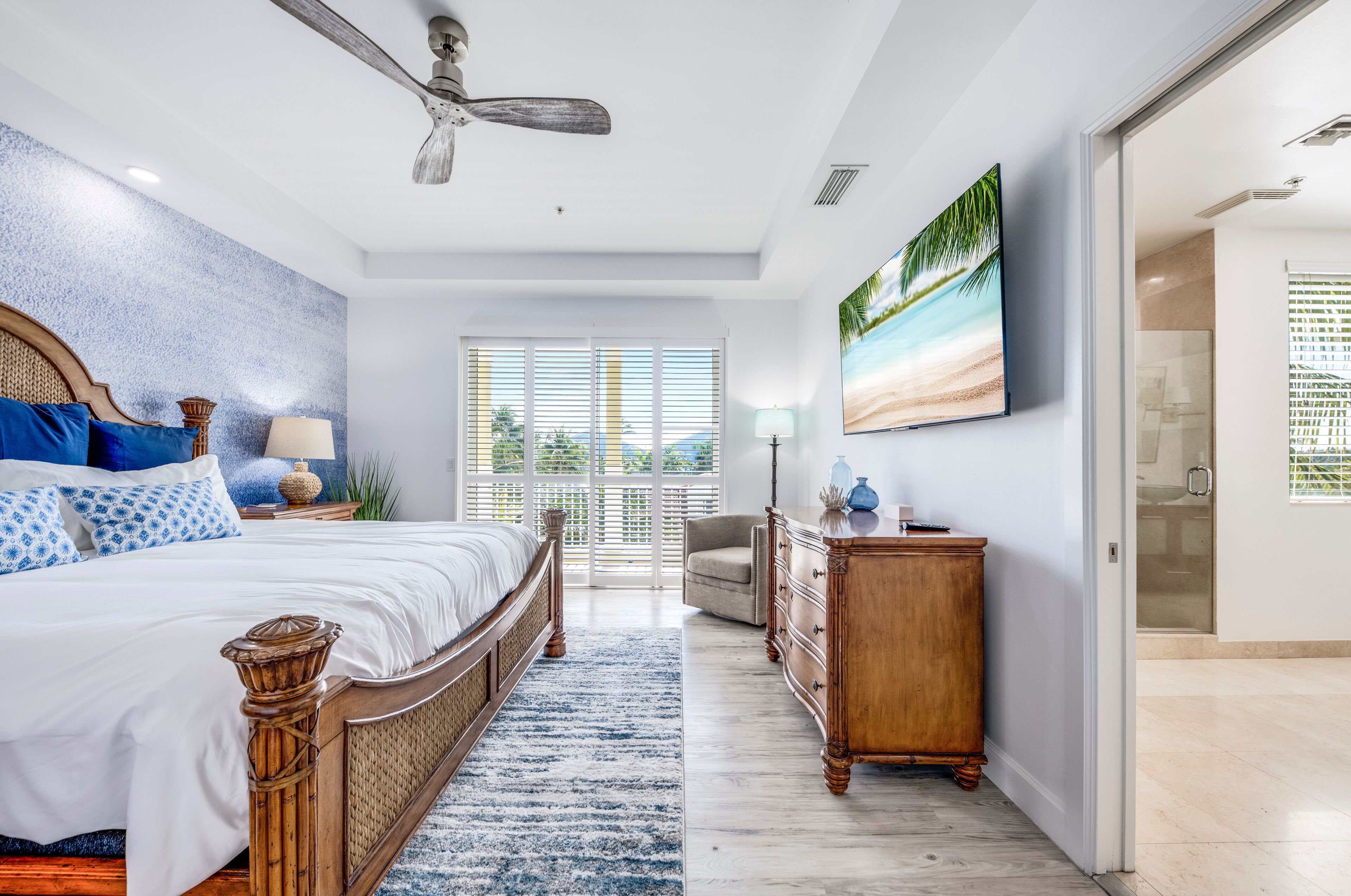 Primary Suite #2, Bedroom #3 - King Bed, coffee bar, ensuite bath, balcony