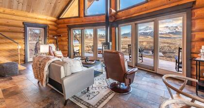 Custom log home in Telluride with epic mountain views