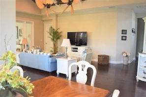 Smart TV, DVD player, books