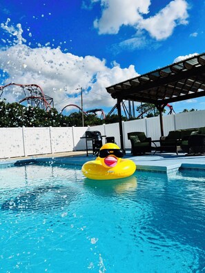 Outdoor pool, a heated pool