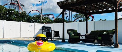 Outdoor pool, a heated pool