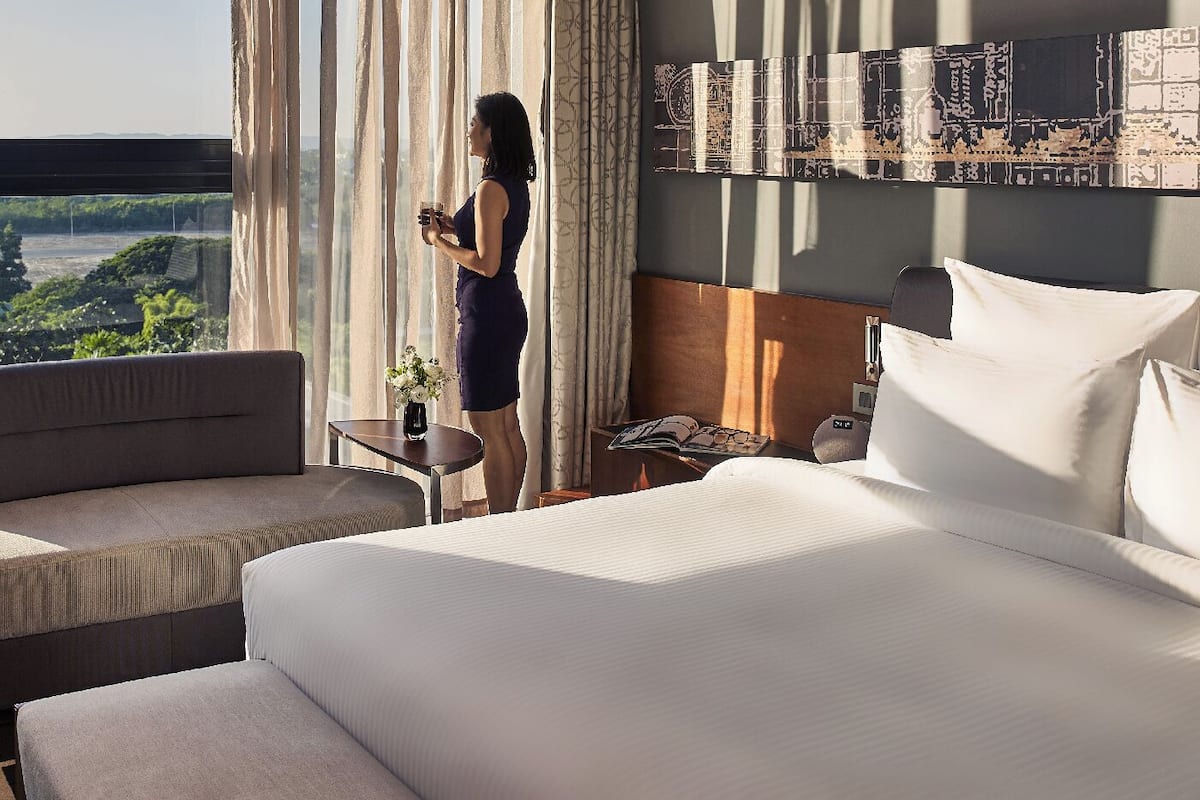 Premium bedding, minibar, desk, laptop workspace