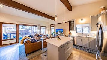 TV, fireplace, video games, table tennis