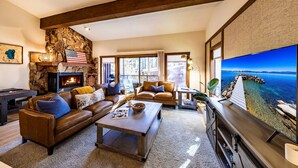 TV, fireplace, video games, ping pong - Modern Condo | Private Beach & Decks | Sleeps 8 (Zephyr Cove)