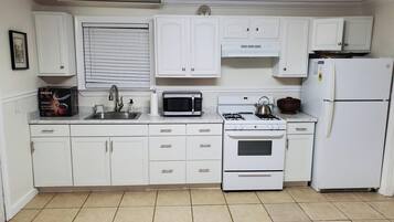 Fridge, microwave, coffee/tea maker, electric kettle