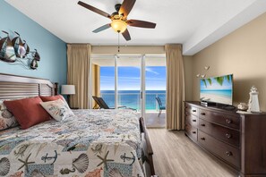 2 bedrooms, iron/ironing board, free WiFi, bed sheets - Beach-Front Condo with XL Balcony, Comfortable Furnishings, Free Beach Chairs (Panama City Beach)