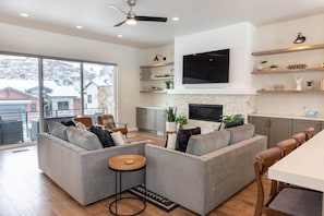 TV, fireplace, stereo, offices